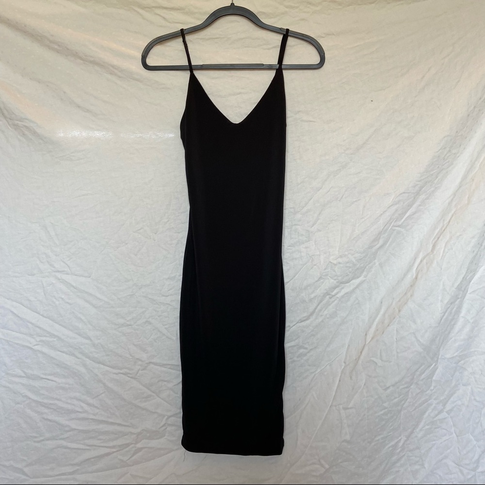 Black midi bodycon dress